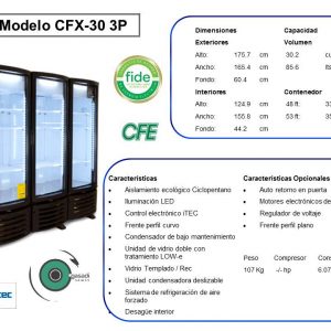 REFRIGERADOR VERTICAL CRIOTEC CFX-30 3P