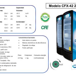 REFRIGERADOR VERTICAL CRIOTEC CFX-42 2P