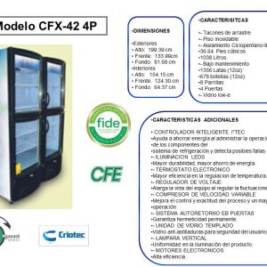 REFRIGERADOR VERTICAL CFX-42 4P