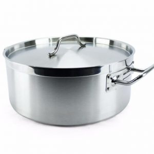 BUDINERA DE ACERO INOXIDABLE 14lt CON TAPA Y