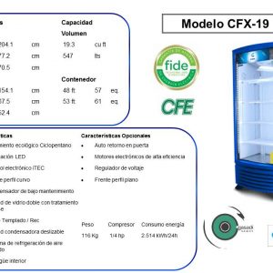 REFRIGERADOR VERTICAL CRIOTEC CFX-19