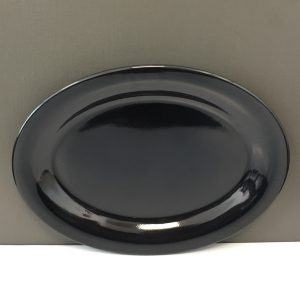 Melamina Premium Plato Oval 12 Pg Negro