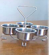 Salsera 4 Cavidades Con Salsera Acero Inoxidable 23 x 20 cm