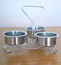 Salsera 3 Cavidades Con Salsera Acero Inoxidable 19 x 20 cm