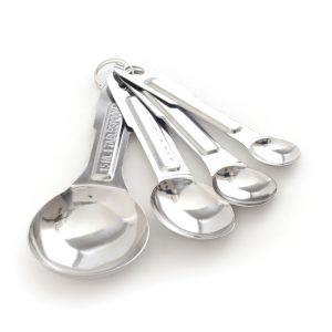 CUCHARAS MEDIDORAS 4 PZ LIGERAS ACERO INOX