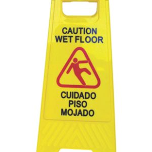 LETRERO PISO MOJADO PRECAUCION AMARILLO