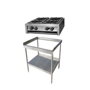 PARRILLA VERSATIL 4 QUEMADORES ACERO INOXIDABLE