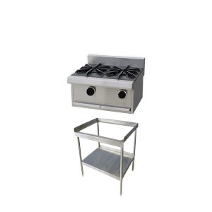 PARRILLA CON DOS QUEMADORES CON BASE