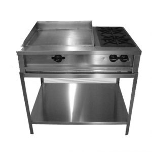 PLANCHA ECONOMICA CON DOS PARRILLAS  1.00 x 0.70 x 0.90 m (incluye base)