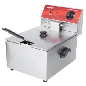 FREIDORA ELECTRICA 10 lb (5 lts)  F100, MARCA AVANTCO, MEDIDAS: 10 1/2 pg, 17pg, 11 1/2pg, ELECTRICA ,  Rango 120 - 370 Degrees F, 120 Volts, 60 Hertz, 14.6 Amps