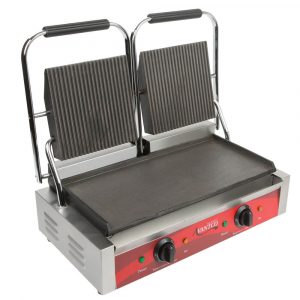 PANINI GRILL DOBLE CON PARRILLA ONDULADA Y LISA P88SG