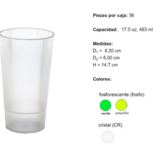 VASO RIVIERA 2 TEXTURIZADO 17 OZ/483 ML POLICARBONATO (36 PZS. POR CAJA) 