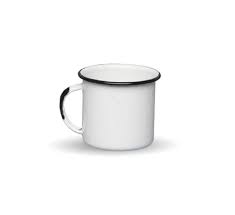 TAZA 10 PELTRE BLANCO CON FILO NEGRO