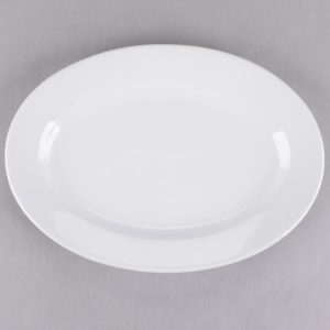 PLATO OVALADO DE 26 X 18 cms MARCA ECOR BLANCO BRILLANTE