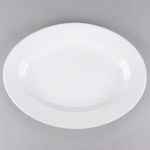 PLATO OVALADO DE 35 X 25 cms MARCA ECOR BLANCO BRILLANTE