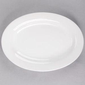 PLATO OVALADO DE 32 X 22 cms MARCA ECOR BLANCO BRILLANTE