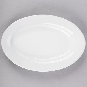 PLATO OVALADO DE 24 X 16.5 cms MARCA ECOR BLANCO BRILLANTE