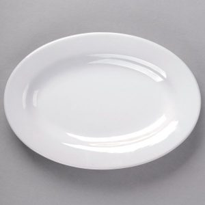 PLATO OVALADO DE 30 X 20 cms MARCA ECOR BLANCO BRILLANTE