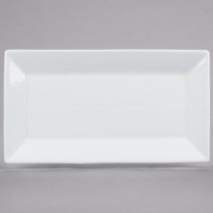 Plato Rectangular de 29cm x 15.8cms Blanco Brillante Marca Ecor