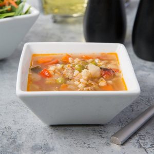 Plato Bowl Cuadrado de 325 ml Blanco Brillante Marca Ecor (36 PIEZAS POR CAJA)