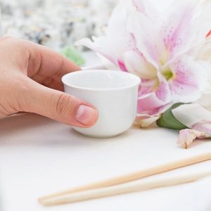 Taza Sake de 59 ml Blanco Brillante Marca Ecor