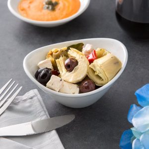 Plato Ovalado de 207 ml Blanco Brillante Marca Ecor