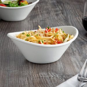 Plato Ovalado de 384 ml Blanco Brillante Marca Ecor