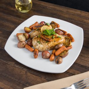 Plato Cuadrado de 30.5 cms Blanco Brillante Marca Ecor