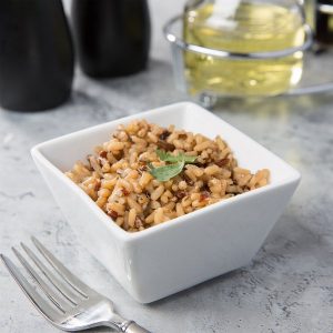 Plato Bowl Cuadrado de 237 ml Blanco Brillante Marca Ecor (36 PIEZAS POR CAJA)