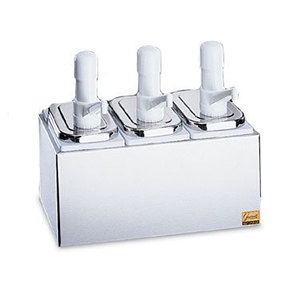 DISPENSADOR DE CONDIMENTOS San Jamar P9713-  Ancho 14 pg, Profundidad 7 7/8 pg, Altura 12 1/2 pg, Capacidad 7 1/2 qt., Capacidad por Compartimiento 2.5 qt.