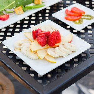 Plato Cuadrado de 15.2 cms Blanco Brillante Marca Ecor (36 PIEZAS POR CAJA)