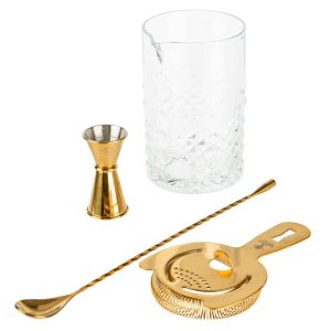 KIT PARA BAR 4 PIEZAS MODELO STIRKTBLK COLOR DORADO