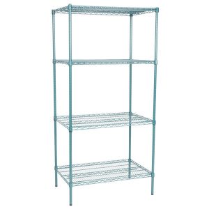 Estante de 24" x 36" Verde Epoxico con Postes de 74"