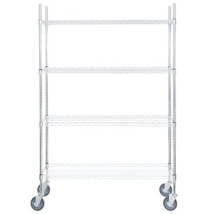 Estante de 14 x 48 Cromado con Postes de 64 y Ruedas