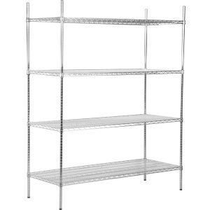 Estante de 24" x 60" de Acero Inoxidable con Postes de 74"