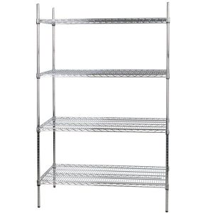 Estante de 24" x 48" de Acero Inoxidable con Postes de 74"