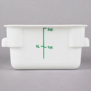 Contenedor Cuadrado de Polipropileno de 2 Qt.  Blanco
