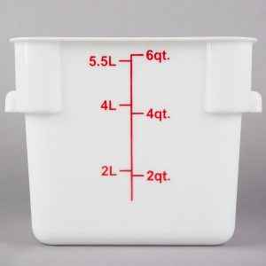 Contenedor Cuadrado de Polipropileno de 6 Qt.  Blanco