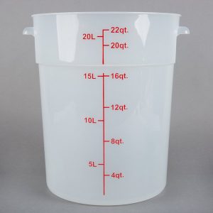 Contenedor Redondo de Polipropileno de 22 Qt. Translucido