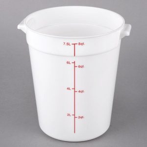 Contenedor Redondo de Polipropileno de 8 Qt.  Blanco