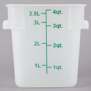 Contenedor Cuadrado de Polipropileno de 4 Qt.  Translucido