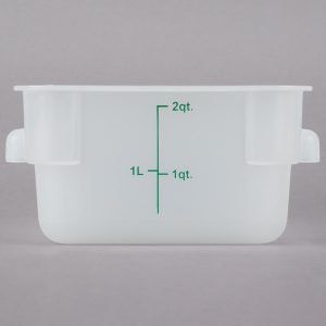 Contenedor Cuadrado de Polipropileno de 2 Qt.  Translucido