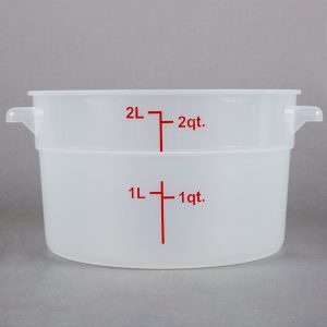 Contenedor Redondo de Polipropileno de 2 Qt.  Translucido