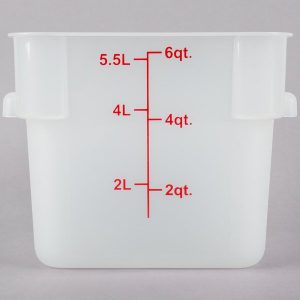 Contenedor Cuadrado de Polipropileno de 6 Qt.  Translucido