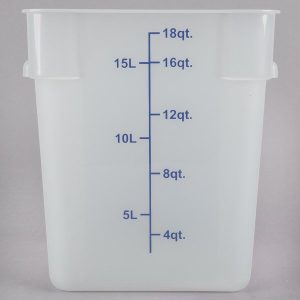 Contenedor Cuadrado de Polipropileno de 18 Qt. Translucido