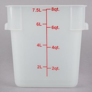 Contenedor Cuadrado de Polipropileno de 8 Qt.  Translucido