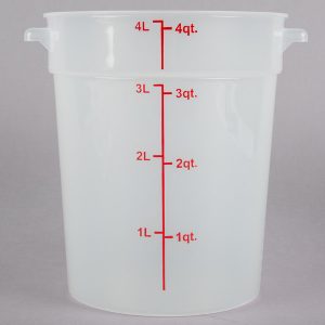 Contenedor Redondo de Polipropileno de 4 Qt.  Translucido