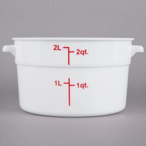Contenedor Redondo de Polipropileno de 2 Qt.  Blanco