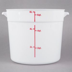 Contenedor Redondo de Polipropileno de 6 Qt.  Blanco