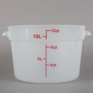 Contenedor Redondo de Polipropileno de 12 Qt. Translucido
